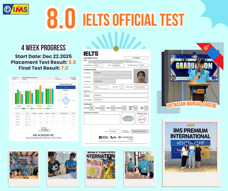IELTS 8.0 공인 성적, 4주 성장 결과